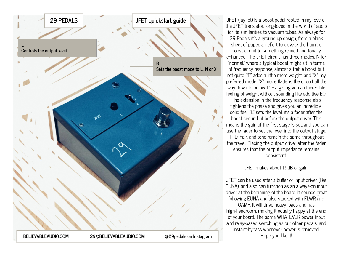 29 Pedals JFET