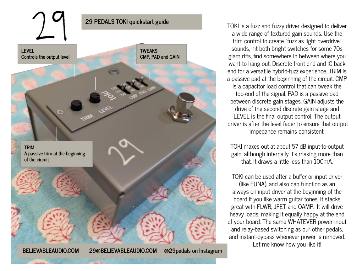 29 Pedals TOKI Fuzzy Driver – Believable Audio 29 Pedals TOKI Fuzzy Driver – Believable Audio